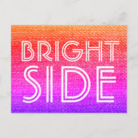 Retro Rainbow Bright Side Lycklig Motivational