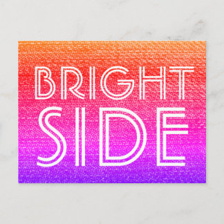 Retro Rainbow Bright Side Lycklig Motivational Vykort