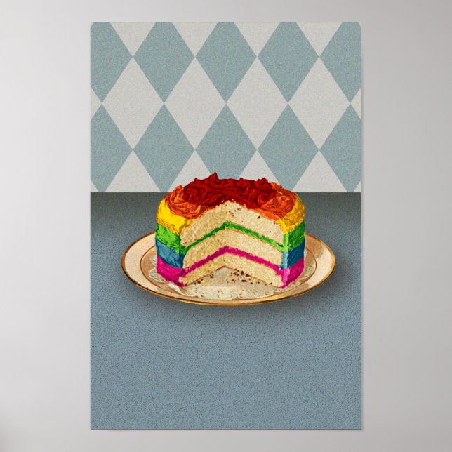 Retro Rainbow Cake Poster (Framsidan)