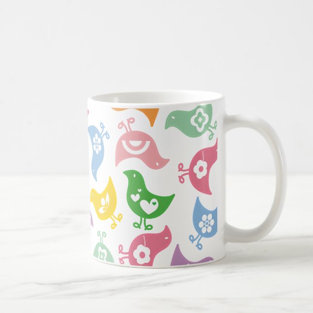 Retro Rainbow Chick Roligt Anpassningsbar Gift Mug Kaffemugg (Höger)