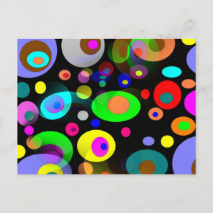 Retro Rainbow Circles Vykort