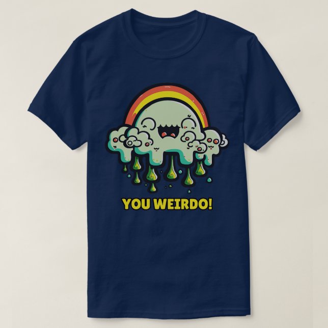 Retro Rainbow Cloud Weirdo T Shirt (Design framsida)