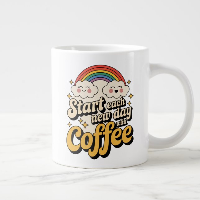 Retro Rainbow Coffee Delight Jumbo Mugg (Höger)
