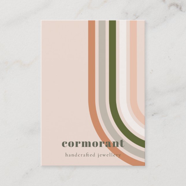 Retro Rainbow Desert Chic Blank Jewelry Visning Visitkort (Framsida)