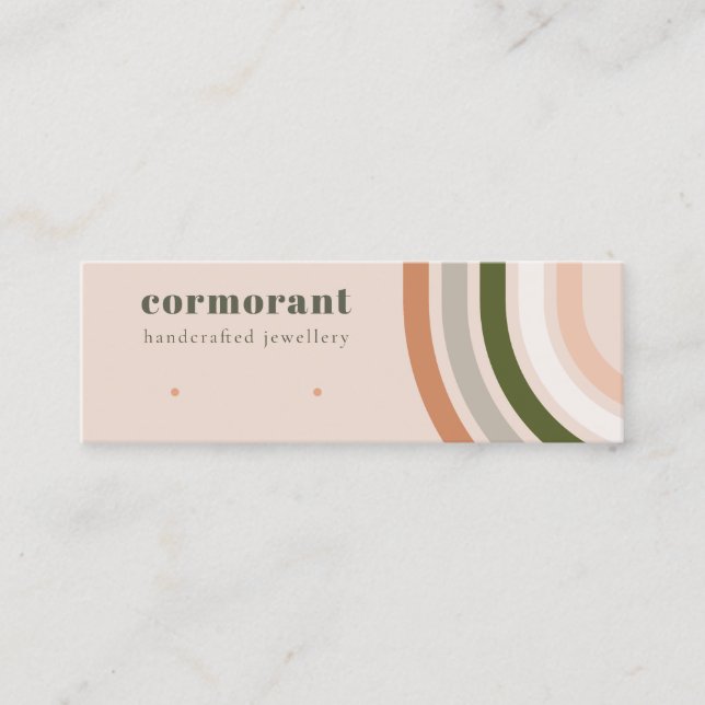 Retro Rainbow Desert Chic Stud Earring Visning Mini Visitkort (Framsida)