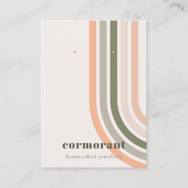 Retro Rainbow Desert Chic Stud Earring Visning Visitkort (Framsida)