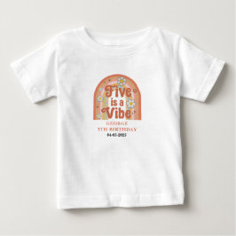 Retro Rainbow FIVE är en stämning Mysig 5-årsdag T Shirt
