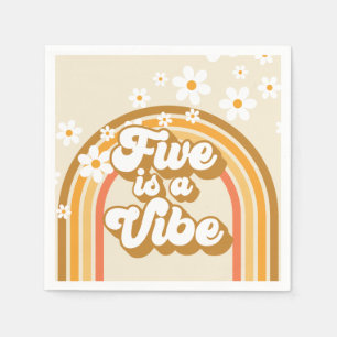 Retro Rainbow FIVE är en Vibe Groovy 5:e födelseda Pappersservett
