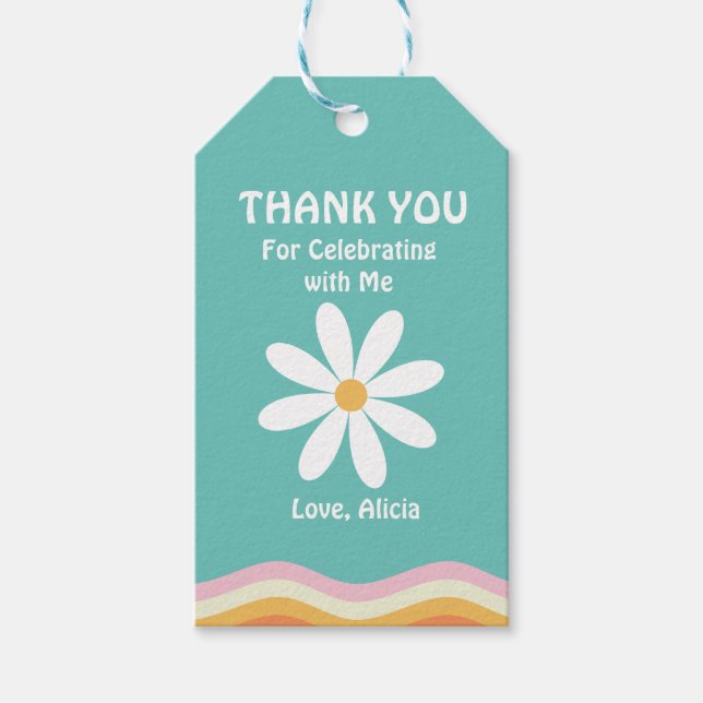 Retro Rainbow FIVE är en Vibe Groovy 5:e födelseda Presentetikett (Framsidan)