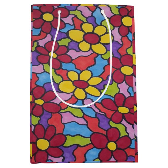 Retro Rainbow Flower Mönster (Framsidan)