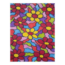 Retro Rainbow Flower Mönster