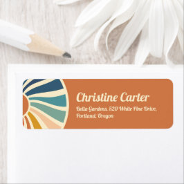 Retro Rainbow Groovy Baby Shower Returadress La Returadress Etikett