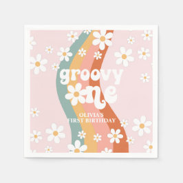Retro Rainbow Groovy En Daisy Pappersservett