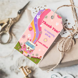 Retro Rainbow Groovy Tack Gift-Märkre Presentetikett