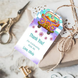 Retro Rainbow Groovy Tack Gift Presentetikett