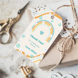 Retro Rainbow Groovy Tack Gift Presentetikett