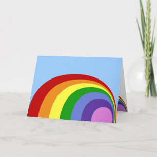 Retro Rainbow-hälsningskort Kort