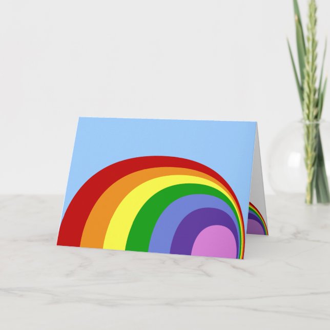 Retro Rainbow-hälsningskort Kort (Framsida)