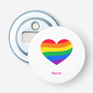 Retro Rainbow Heart - Söt Färgrik Abstrakt Konst Flasköppnare