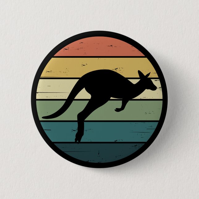 Retro Rainbow Kangaroo Knapp (Framsida)