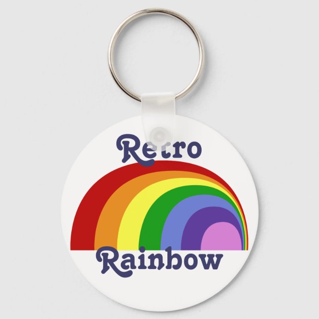 Retro Rainbow Keychain Nyckelring (Framsida)