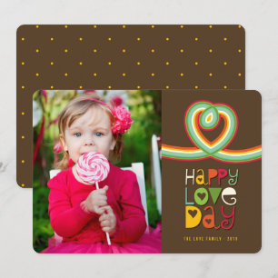 Retro Rainbow Loop Lycklig Kärlek Day Valentine Ph Julkort