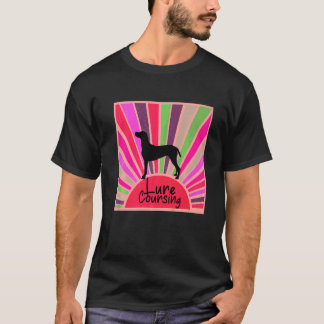 Retro Rainbow Lure Coursing Hund T Shirt
