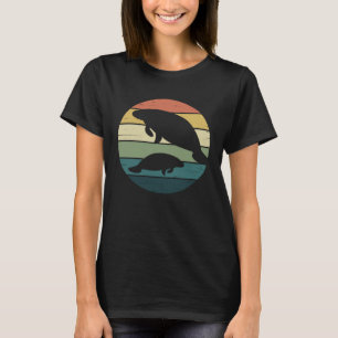Retro Rainbow Manatees for Florida Manatee T Shirt