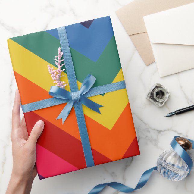 Retro Rainbow Papper omslagning av hela Fantastisk Presentpapper (Gifting)