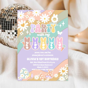 Retro Rainbow Peeps Födelsedagsinbjudan Inbjudningar
