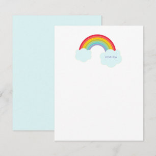 Retro Rainbow Personligt brevpapper för barn Anteckningskort