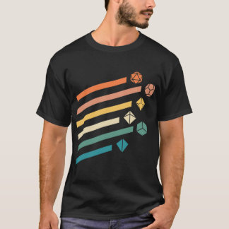 Retro Rainbow Polyhedral Tärningsset Colorsabletop T Shirt