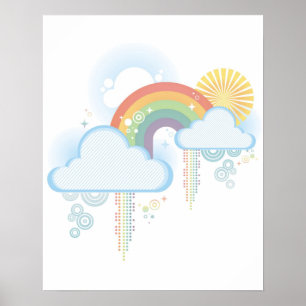 Retro Rainbow Poster 16 tum vid 20 tum