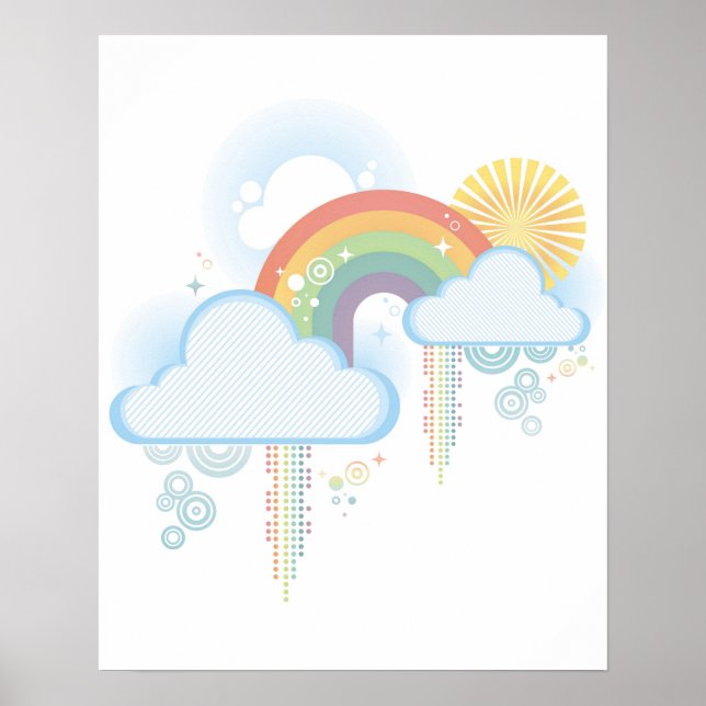 Retro Rainbow Poster 16 tum vid 20 tum (Framsidan)
