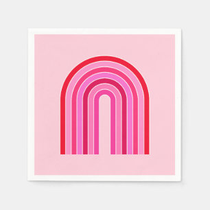 Retro Rainbow Preppy Rosa and Red Arch Pappersservett