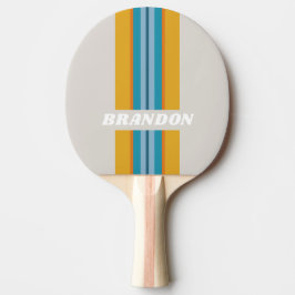 Retro Rainbow Rally-ränder med namn Pingisracket
