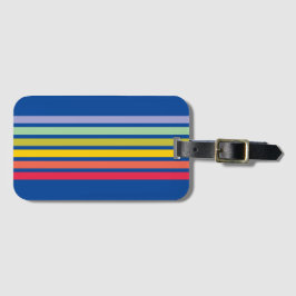 Retro Rainbow Rand Blue Bagagebricka