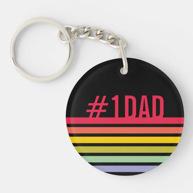 Retro Rainbow Rand nummer 1 Pappa (Framsidan)