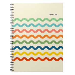 Retro Rainbow Ric Rac Rand med Anpassningsbar Text Anteckningsbok