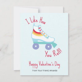 Retro Rainbow Roller Skate Classroom Valentine Meddelande