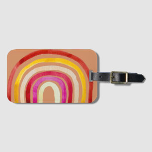 Retro Rainbow söt vattenfärg Bagagebricka