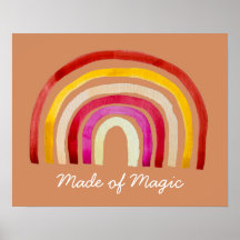 Retro Rainbow söt vattenfärg