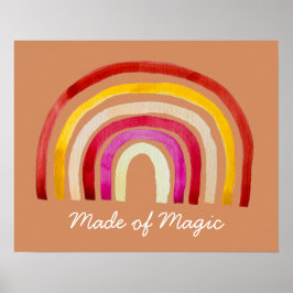 Retro Rainbow söt vattenfärg Poster
