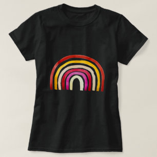 Retro Rainbow söt vattenfärg T Shirt