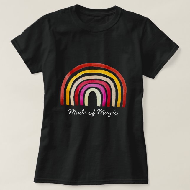 Retro Rainbow söt vattenfärg T Shirt (Design framsida)
