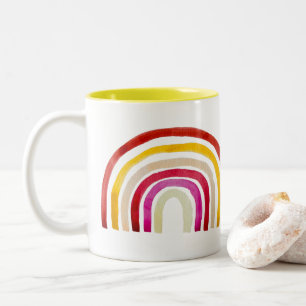 Retro Rainbow söt vattenfärg Två-Tonad Mugg