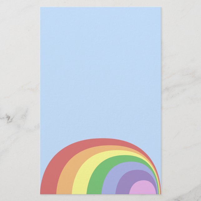 Retro Rainbow Stationery Brevpapper (Framsida)