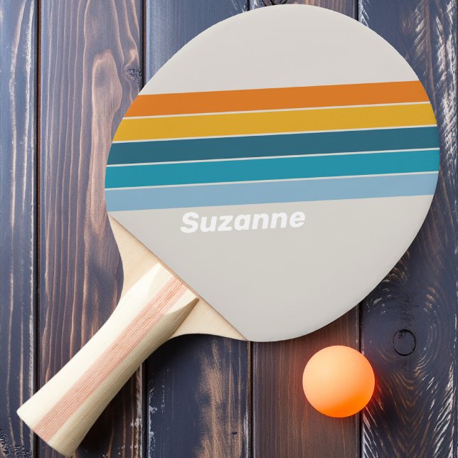 Retro Rainbow striping med Namn Pingisracket (Skapare uppladdad)
