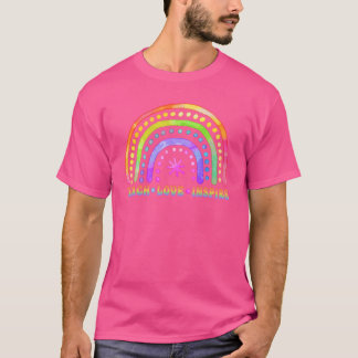 Retro Rainbow Teach Kärlek Inspire Back to school  T Shirt