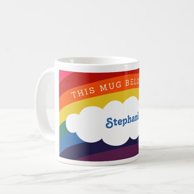 Retro Rainbow | Tillhören Mugg till: Namn (Framsida vänster)